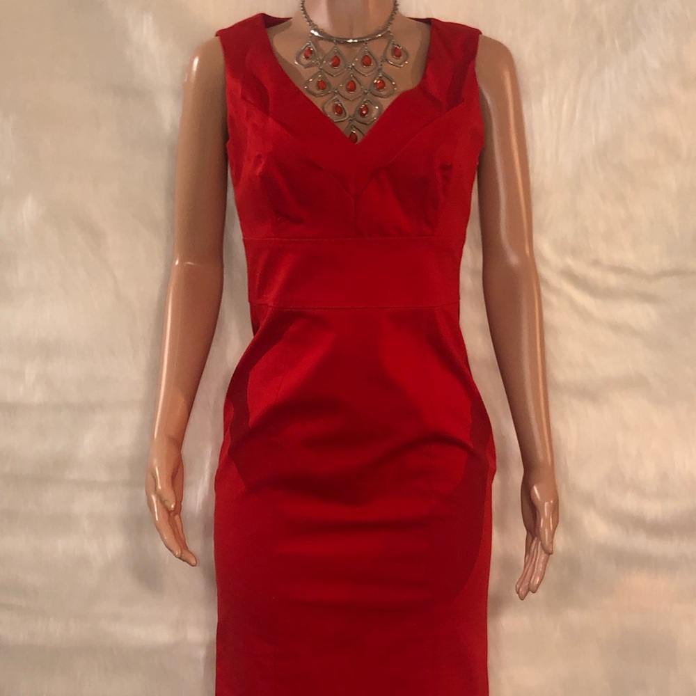 Coast Red V-neck Midi Dress